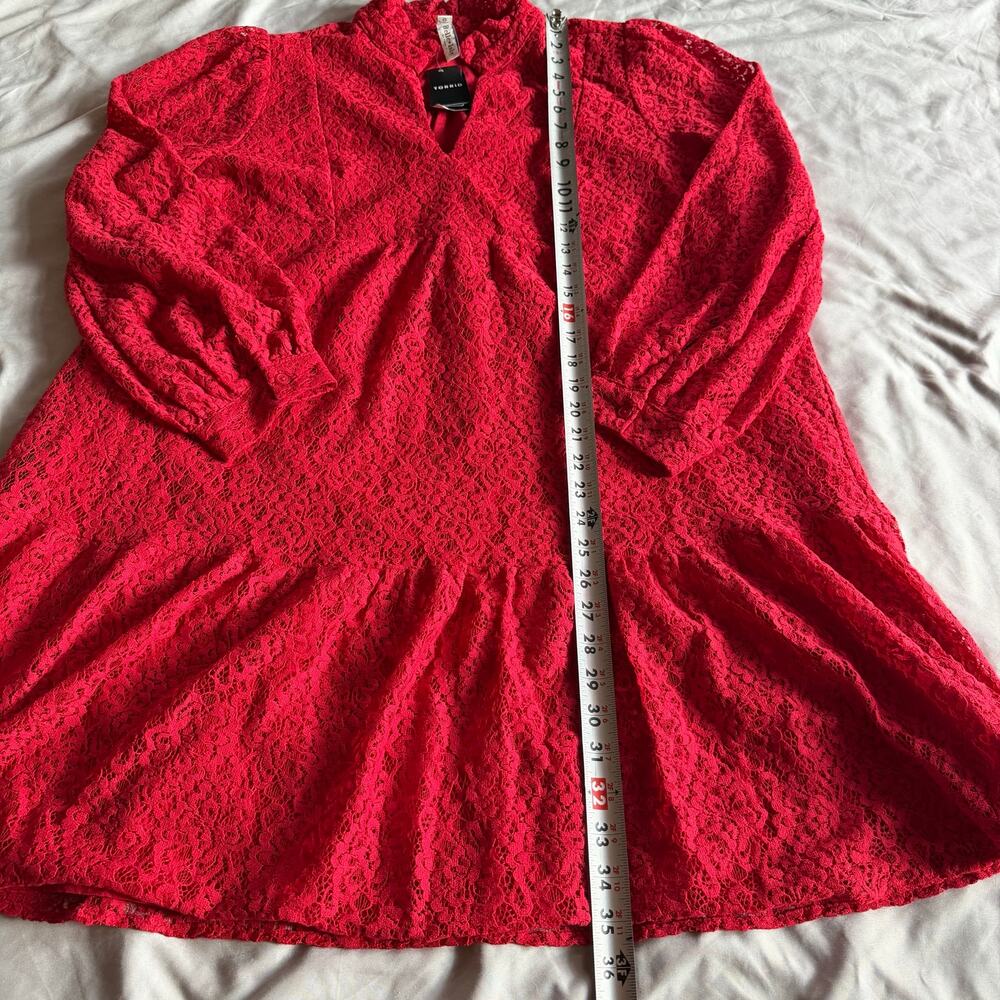 Torrid Belle Isle Red Lace Fit & Flare Dress Women's Size 0 Large 12 NWT - Picture 14 of 14